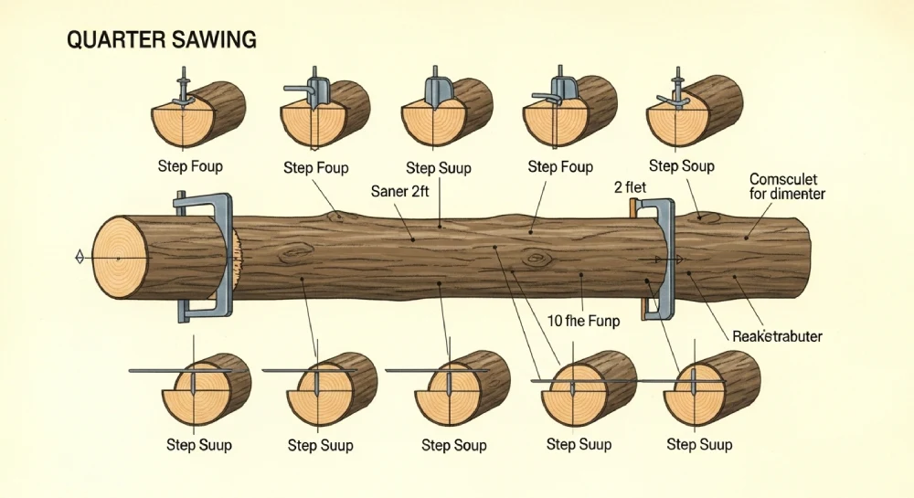 The Process: Step-by-Step Quarter Sawing